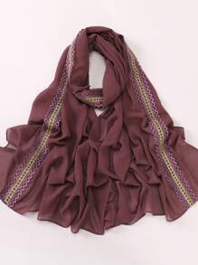 Nuovo arrivo Sciarpa ricamata a mano in perle e chiffon, hijab , copricapo per Medio Oriente e Africa