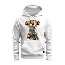 Nexstar Printed Cotton Sweatshirt Comfortable Cold Weather Blouse Masked Grin - 白色 - 查看 1