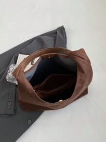 Set de 2 piezas: 1 bolso de hombro de gran capacidad de ante vintage y 1 forro interior para mujer, bolso de mano tipo tote para ir al trabajo, otoño e invierno, nuevo bolso tipo hobo inspirado en el estilo retro para mujer, nuevo bolso de mujer para otoño e invierno, el mejor bolso de otoño, el talla grande nuevo y de moda bolso de ante para mujer, que combina perfectamente con la ropa de otoño para mujer