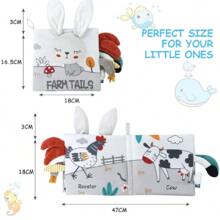 Cloth Book, 3d Touch And High Contrast Fabric Book For 0-12 Months Baby, Soft Fabric Book With Wrinkle Touch Texture, Baby Walking Gift Toy (Rabbit),Bath Books,Baby Mirror,Toys For Babies