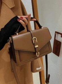 Dedoo Lightweight Square Flap Bag With Buckle Decor, Suitable For Teenagers, Women, College Students, Young Professionals And Office Workers, Ideal For Commuting, Outdoor Activities, Travel, Picnics, And Business Casual Occasions, A Must-Have Item For The New Year