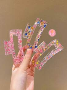 3 piezas Pinzas para el cabello rectangulares de colores para niñas