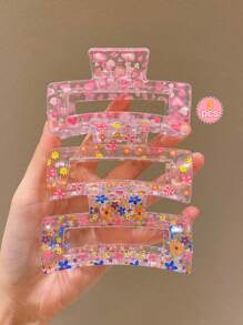 3 piezas Pinzas para el cabello rectangulares de colores para niñas