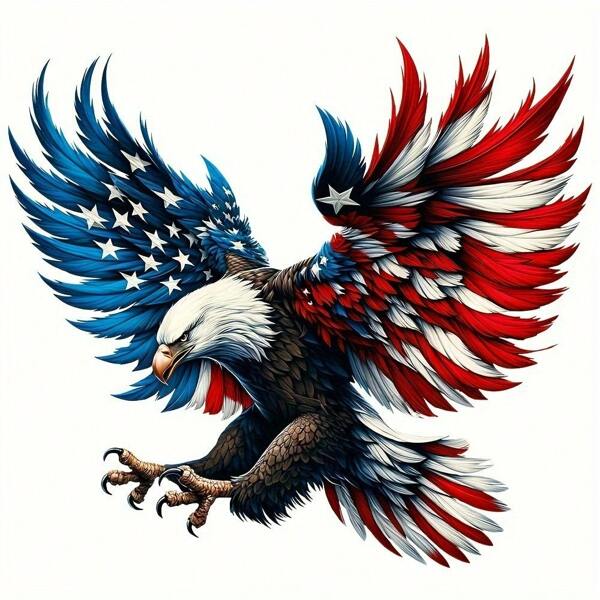 1/2/3pcs Patriotic Eagle American Flag Iron-On DIY Heat Press Sublimation Patch - Applique Patches For T-Shirts, Masks, Jeans, Backpacks With Easy Heat Transfer Design