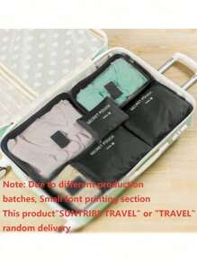6pcs/Set - 1pc Travel Organizer Bag, Multi-Functional Storage Bag, Large Capacity Foldable Organizer Bag, Cosmetic Organizer Toiletry Bag, Multi-Functional Makeup Bag, Wardrobe Storage Bag, Large Capacity Luggage Bag, Clothing Storage Bag, Travel Toiletry Bag, Skincare Organizer Bag, Handbag, Clutch, Drawstring Bag