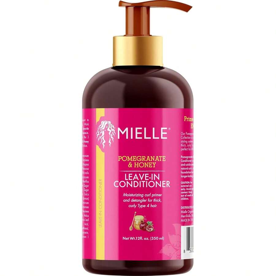 Mielle Organics Pomegranate & Honey Leave-In Conditioner, Moisturizing Curl Primer And Detangler, Repair Damage And Prevent Frizz, Treatment For Thick Curly Hair Type 4 Hair, 12-Fluid Ounces - 石榴和蜂蜜 - 查看 1