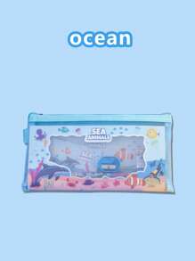 Set de 6 artículos de papelería: Estuche de malla para papelería, lápiz, regla, libreta, sacapuntas, borrador, paquete de regalo de papelería con cremallera cuadriculada, estuche para bolígrafos, regalo de Halloween/Navidad de regreso a la escuela