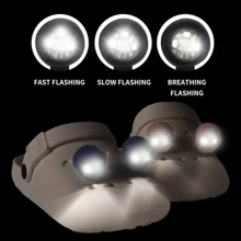 2/4/8Pcs Outdoor Camping Hole Shoe Headlight Adult Shoe Decoration Waterproof Shoe Light Three Lighting Effects