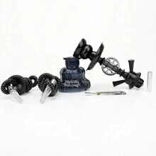1 套全新小型双管水烟壶，无需电力，优雅的小型双管玻璃水烟壶，便携式水烟壶 - 均碼 - 查看 5