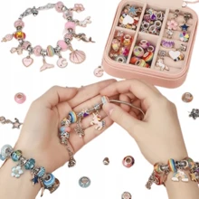 Kit de fabrication de bracelets, kit de fabrication de colliers, kit de fabrication de bijoux, kit de fabrication de bijoux pour enfants, kit de bricolage avec pendentifs, kit de bricolage pour filles, kit de bricolage pour filles, ensemble de bracelets