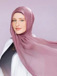 1pc Solid Color Breathable Soft Modal Muslim Hijab Scarf - Multicolor - View 14