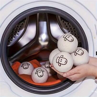 3/6pcs Reusable Laundry Dryer Balls - Fabric Softener Alternative For Washing Machines,  Cleaning Supplies