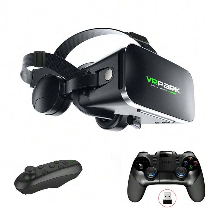 AyeBeau Visore per realta virtuale wireless film e giochi in alta definizione cuffie wireless occhiali VR con telecomando supporta smartphone Android e iOS da 4 5 6 7 pollici Occhiali VR telecomando S...
