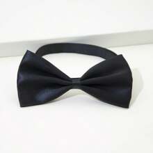 1pc Solid Color Pet Bow Tie, Black/Gold/Red/Green/Blue Pet Accessories, Bow Tie For Daily Use Of Cats And Dogs - Black - View 8