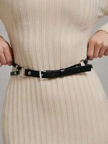 Women's Fashion Gothic PU Leather Cinch Belt, Street Style Versatile For Daily Wear, Parties, And Outfits