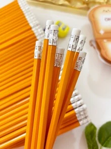 12/30 piezas Lápiz amarillo HB, adecuado para escribir, dibujar, pintar - Escritura suave, duradero - 12 palos - Ver 1