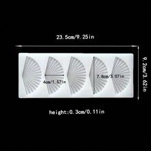 1 Khuôn sô cô la silicon hình quạt sáng tạo 3D trang trí bánh chèn khuôn bánh quy kẹo - trắng - Xem 3