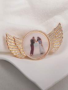 1 chiếc trâm cài áo hình cánh thiên thần đính đá nhiều màu tùy chỉnh, quà tặng độc đáo cho Ngày của Mẹ, Ngày của Cha, Ngày lễ tình nhân, Sinh nhật, Kỷ niệm, Bạn bè, Tốt nghiệp, Giáng sinh - Vàng - Xem 6