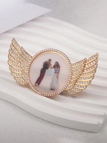 1 chiếc trâm cài áo hình cánh thiên thần đính đá nhiều màu tùy chỉnh, quà tặng độc đáo cho Ngày của Mẹ, Ngày của Cha, Ngày lễ tình nhân, Sinh nhật, Kỷ niệm, Bạn bè, Tốt nghiệp, Giáng sinh - Vàng - Xem 7