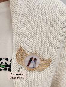 1 chiếc trâm cài áo hình cánh thiên thần đính đá nhiều màu tùy chỉnh, quà tặng độc đáo cho Ngày của Mẹ, Ngày của Cha, Ngày lễ tình nhân, Sinh nhật, Kỷ niệm, Bạn bè, Tốt nghiệp, Giáng sinh - Vàng - Xem 1