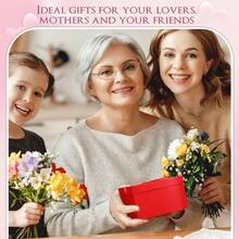 12 Pcs Heart Shaped Boxes For Flower Wedding Proposal Floral Gift Box With Transparent Window Lids Flower Box Gift For Valentine's Day Birthday, 3 Sizes(Red, White) - Nhiều màu - Xem 2