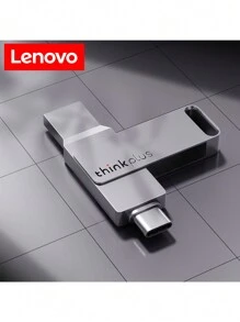 Lenovo 32GB Type C Flash Drive 2 In 1 OTG USB 3.2 + USB C Memory Stick With Keychain Dual Thumb Photo Stick Jump Drive Compatible With Android Smartphone, Computers, Apple Laptop, Tablets, PC - Silver - View 1