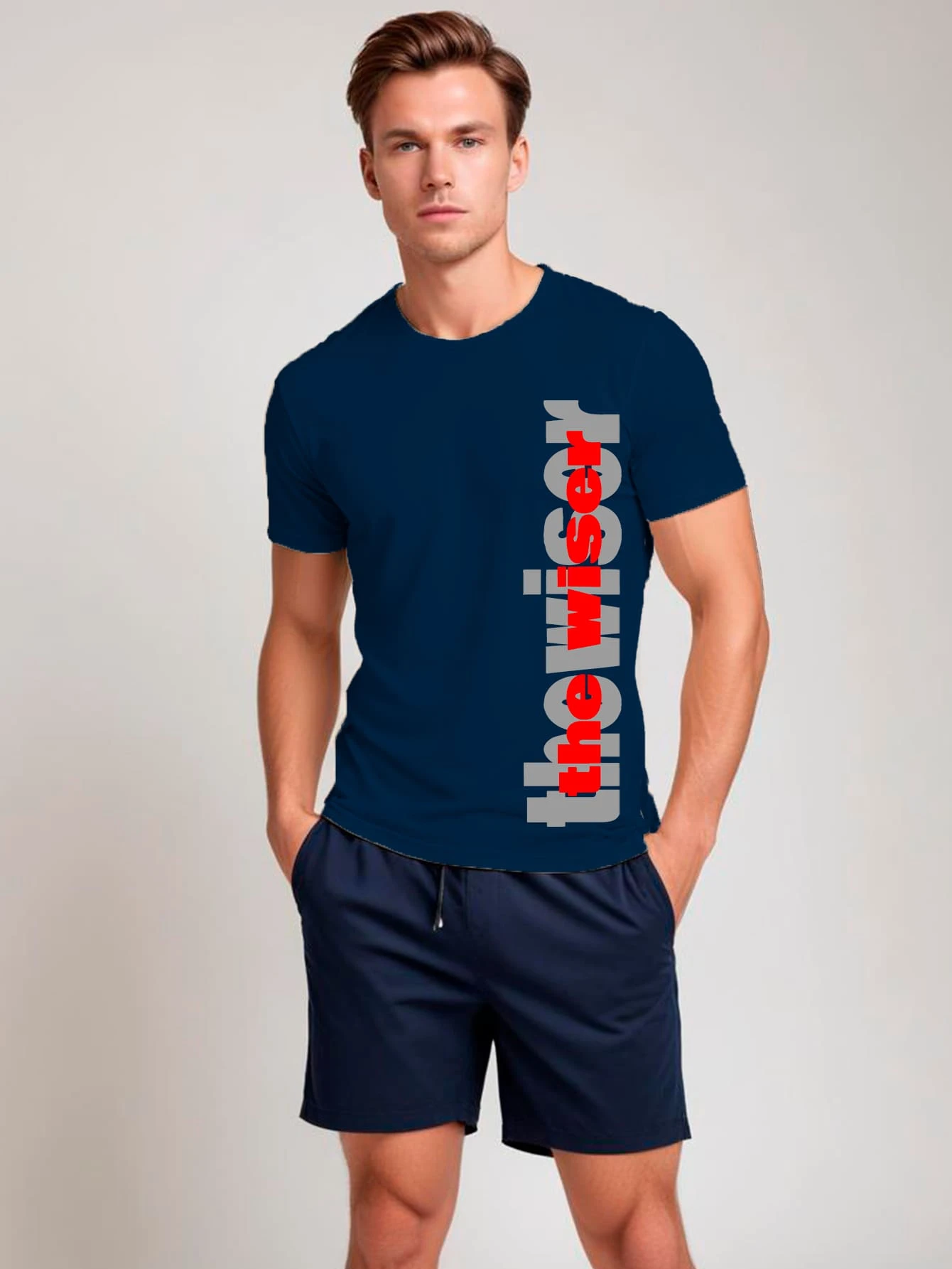 Unisex "The Wiser" T-Shirt 100% Cotton - 藏蓝色 - 查看 1