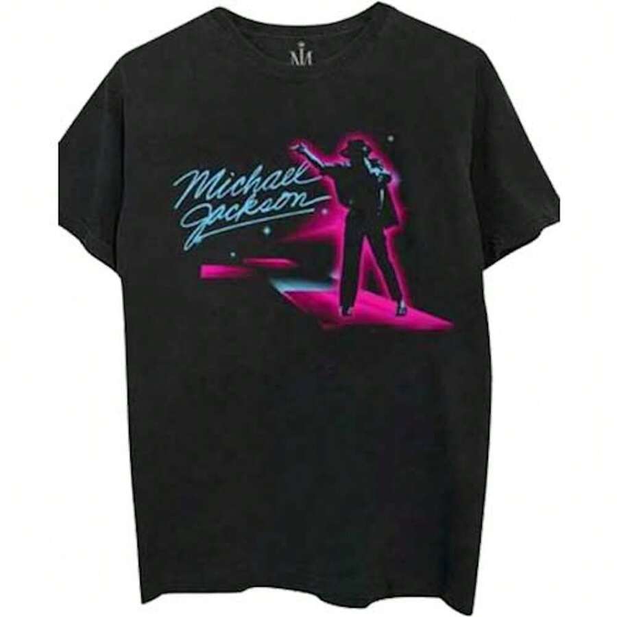 Michael Jackson | Official Band T-Shirt | Neon - 48-Hour Fast Shipping!  - Black - View 1