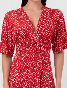 Red Pequiá Super Midi Slit Dress - 紅色 - 查看 1