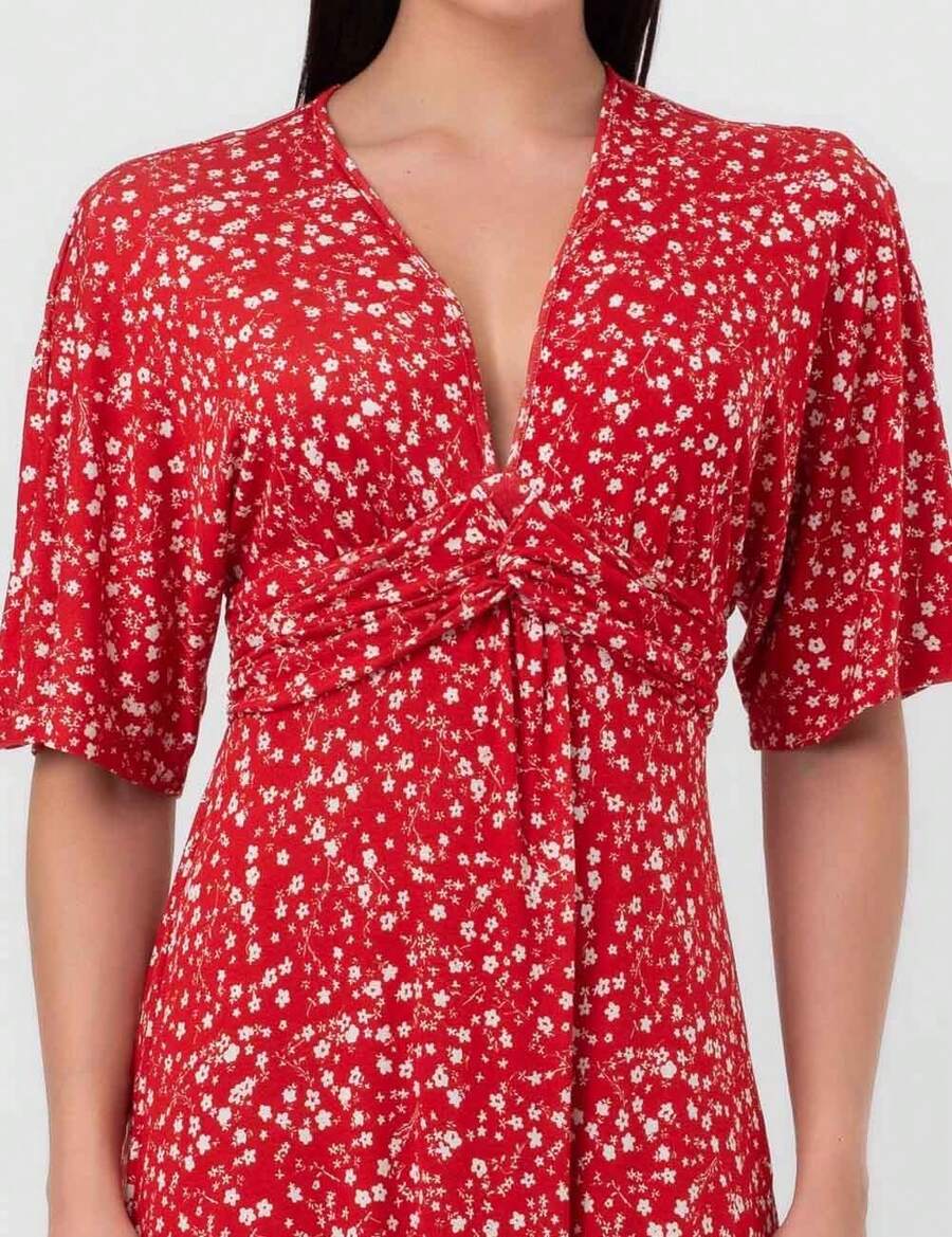 Red Pequiá Super Midi Slit Dress - 紅色 - 查看 1