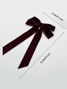 4 Pcs Per Set Velvet Hair Bow For Women, Velvet Bow Hair Clips, Beige Khaki Burgundy Black Ribbon Bows For Hair Metal Clips, Hair Slide, Hair Barrettes