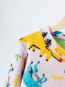 Bộ đồ ngủ vải nỉ 2 món cho bé trai, trang phục quần lót dày ấm áp mùa thu đông - Nhiều màu - Xem 5