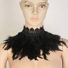 1 Stück Federkragen Natürliche Feder Halskette Gothic Halsband für Steampunk Party Kostüm Karneval Cosplay Fantasy Events Halloween Valentinstag