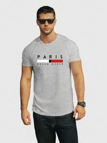 Paris Dream Men's T-Shirt 100% Cotton - Xám - Xem 1