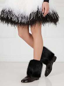 1pair Autumn/Winter Harajuku Y2k Warm Stocking Women Imitation Fur Fur Sweet Cool Spice Bungee Dee Leg Cover