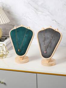 1pc Minimalist Wooden Model Figure Necklace Holder, Jewelry Organizer Display Stand, Home Decor & Jewelry Shop Display Prop