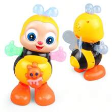 1 pieza Juguete de abeja de miel de dibujos animados con luz y música que canta, baila y se balancea