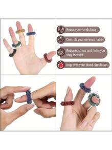 1/5pcs Sensory Rings, Stress Relief Fidget Sensory, Fidget Rings, Fidget Ring For Anxiety, Stress Relief Rings, Massager For Fidget ADHD , Silent Stress Reducer Ring