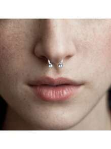 AVYRING 4Pcs Stainless Steel 16G Nose Rings For Women Hip Hop Punk Mustache Septum Fashion Non-Piercing Body Jewelry