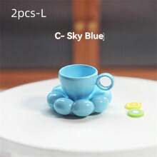 2pcs Mini Mugs, Mini Coffee Cups With Saucers, Miniature Doll House Accessories, Creative Shaped Mini Coffee Cups, Floral Dish Decor Toys, Nordic INS Viral Macaron Series Coffee Cups, Sunflower Coffee Ceramic Cup & Saucer Gifts Birthday Graduation - Multicolor - View 13