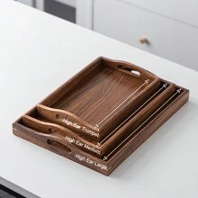 1 صينية شاي مستطيلة، صينية شاي صغيرة على الطراز الصيني الجديد مع مقبض، صينية تقديم خشبية للمنزل والفندق والحفلات والتناول والقهوة والنزهات، مناسبة كهدايا لعيد الحب وعيد الميلاد والزينة الخاصة بالكريسماس - متعدد الألوان - مشاهدة 11