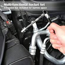 Zestaw narzędzi do naprawy samochodów 53 szt./zestaw, w tym klucz grzechotkowy Quick Ratchet i inne akcesoria do naprawy samochodów