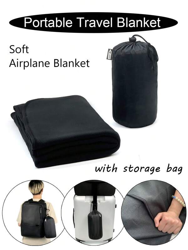 Portable Travel Blanket And Pillow,Premium Soft Airplane Blanket With Storage Bag, Lightweight And Breathable,Plane Blanket Compact Packable,Foldable Camping Sheet With Stuff Sack,Travel Cushion Hand Luggage Sleeve And Backpack Clip Easter Gift