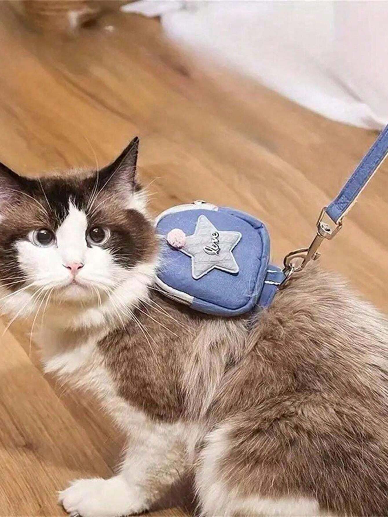 1PC Cat And Dog Leash, Multifunctional Pet Backpack, Adjustable Chest