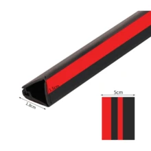 1pc 1.96x39.37inch PVC Floor Wire Cover Cord Management Channel, 1pc Invisible Decorative Wire Cover, Anti-Step Protector, Adhesive Soft Cable Raceway With End Caps - Multicolor - View 6