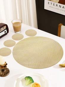 1-8 bucăți Șervețe de loc rotunde, minimaliste din PVC, lavabile, ușor de curățat, ștergeți, anti-alunecare, rezistente la căldură, covorașe de masă, design cu inimi minunate, șefuri de loc elegante, decor de masă, covorașe de bucătărie, decorațiuni de nuntă de sărbători - Multicolor - Vizualizare 9