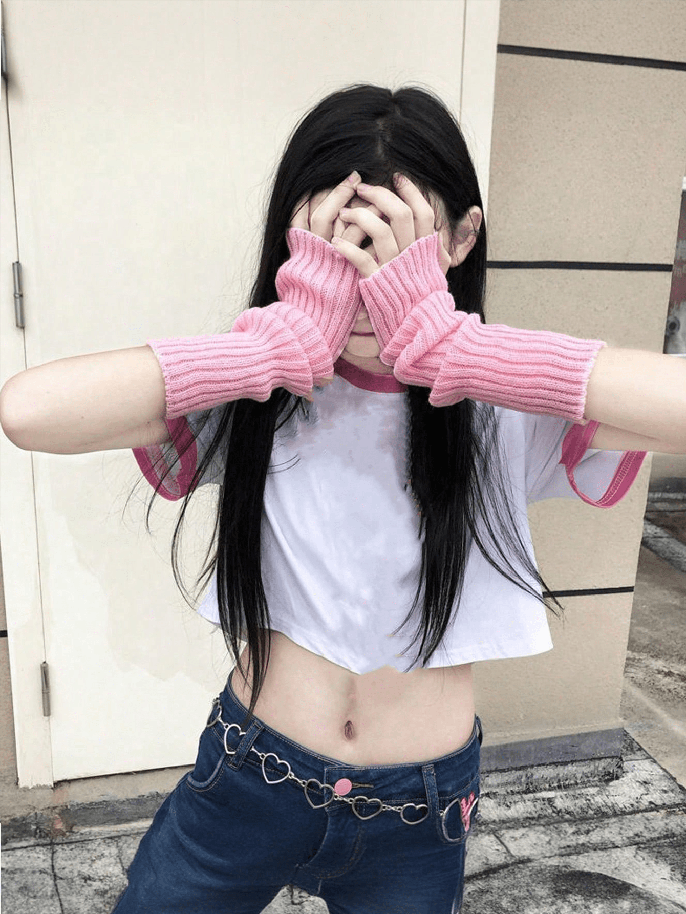 1pair Y2k Ballet Style Lace DIY TieUp Sun Protection Sleeves Lolita JK