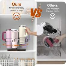 Water Bottle Organizer For  40 Oz Tumbler With Handle, Rotatable  Cup Holder,  Storage For  Cup Accessories - 棕色 - 查看 5