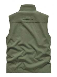 男士轻便立领背心夹克，春秋季，多口袋，加厚休闲马甲