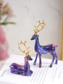 Golden Deer Resin Ornament 2pcs Room Decor Decorations Bedroom Decor Best Gifts Birthday Graduation Home Decor Christmas Decorations Christmas
